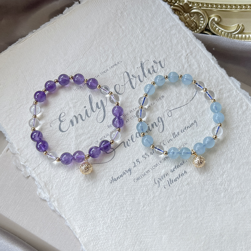 Natural Amethyst Bracelet Energy Stone for Wealth, Luck, and Sleep Aid