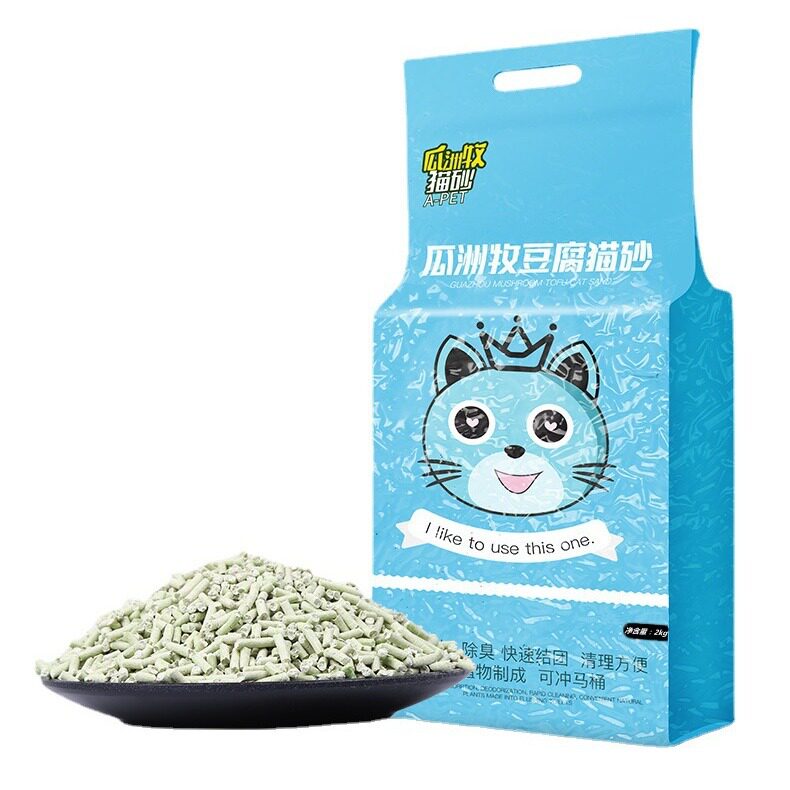 猫砂一件代发6L原味绿茶豆腐猫砂吸水结团活性炭无尘除臭猫沙批发