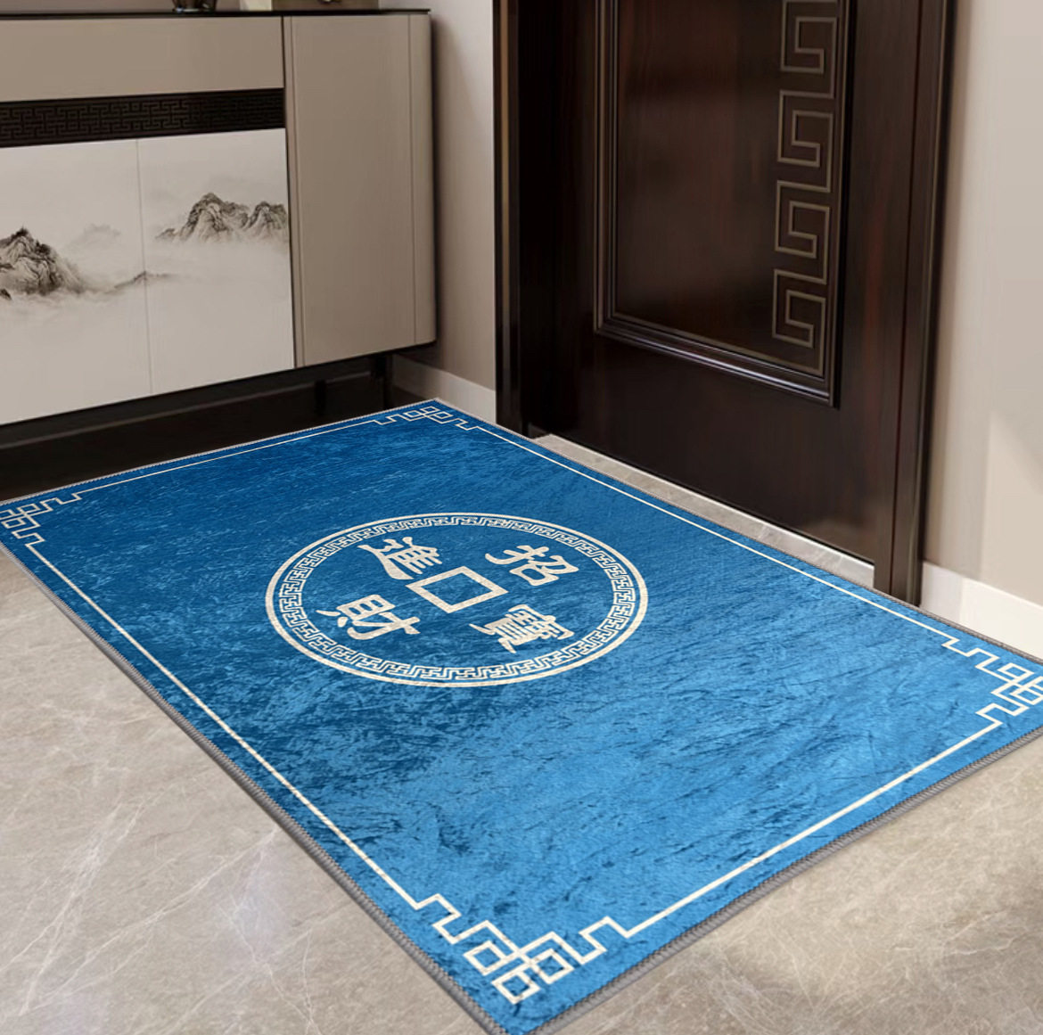 五行地垫福字入户门垫金色招财进宝家用门口脚垫玄关客厅风水地毯