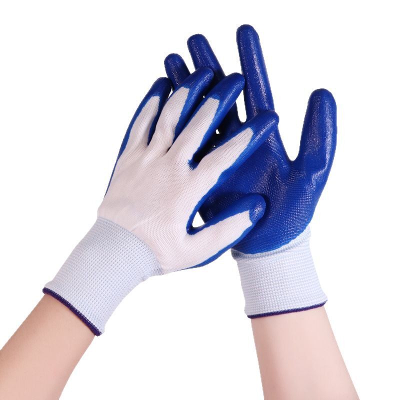 防滑耐磨丁腈劳保手套半胶防水加厚耐用浸胶手套工地干活丁晴手套