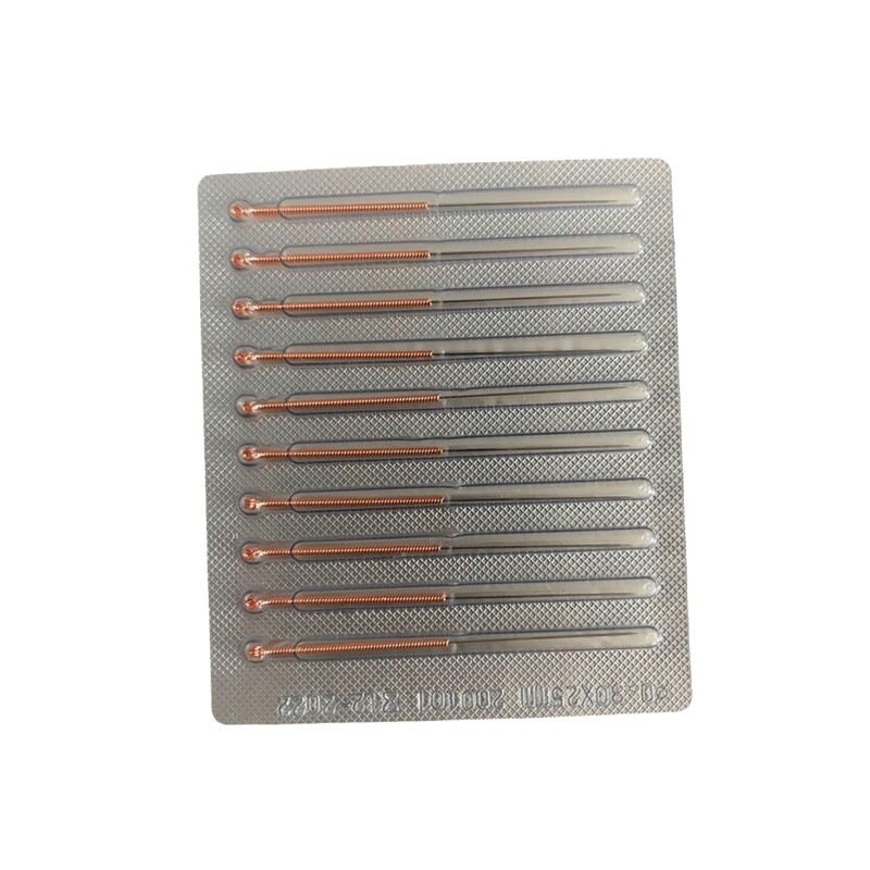 张仲景一次性针灸针 铜柄针灸针紫铜环柄毫针耳针面针 一盒100支