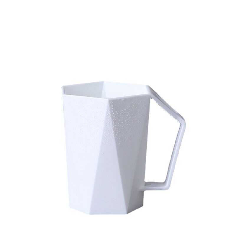 菱形洗漱杯情侣带把手刷牙杯家用时尚简约创意塑料漱口杯牙缸批发