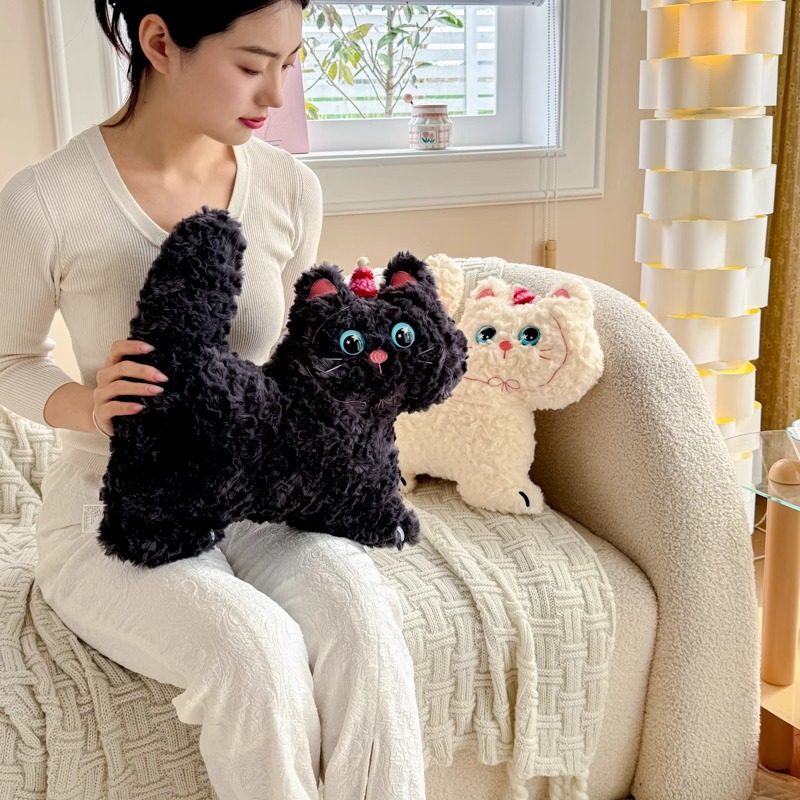 ins饼干猫抱枕沙发客厅可爱猫咪家居装饰枕头飘窗榻榻米靠枕靠垫