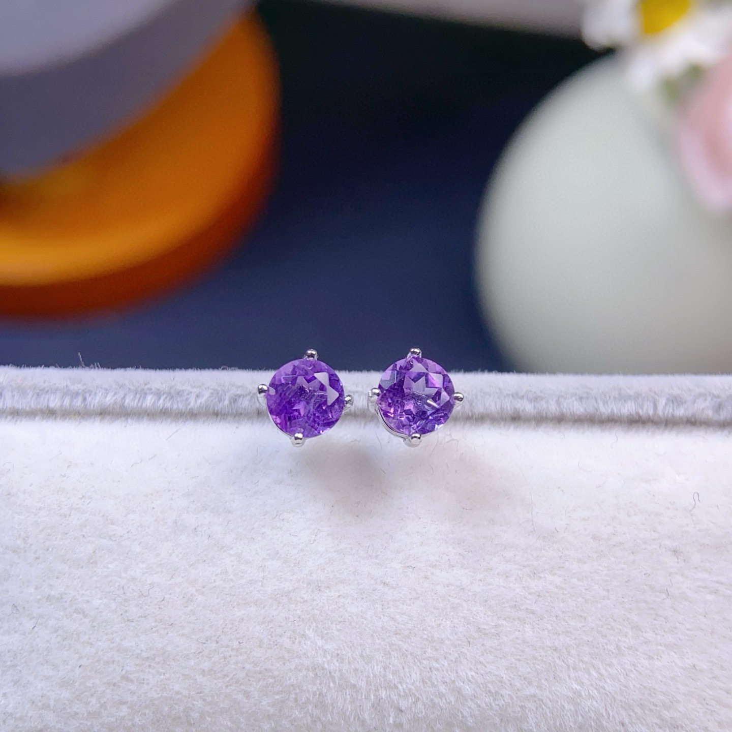 Amethyst Stud Earrings