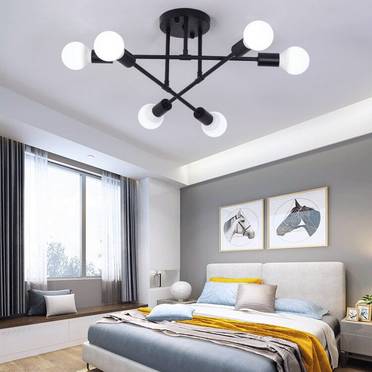 北欧吊灯客厅简约现代卧室灯饰复古创意家用多头美式铁艺灯具批发