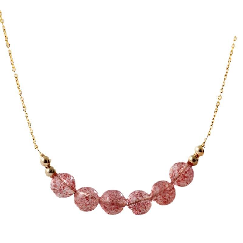 Minimalist Strawberry Quartz Necklace