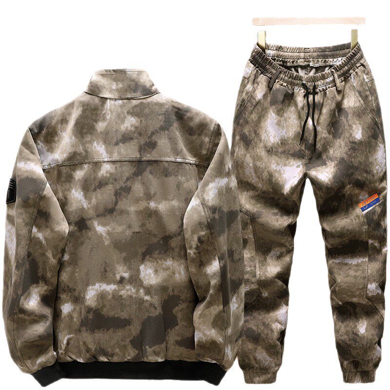 迷彩服套装男士春秋款工作服耐磨耐脏劳保服汽修工地户外工装废墟