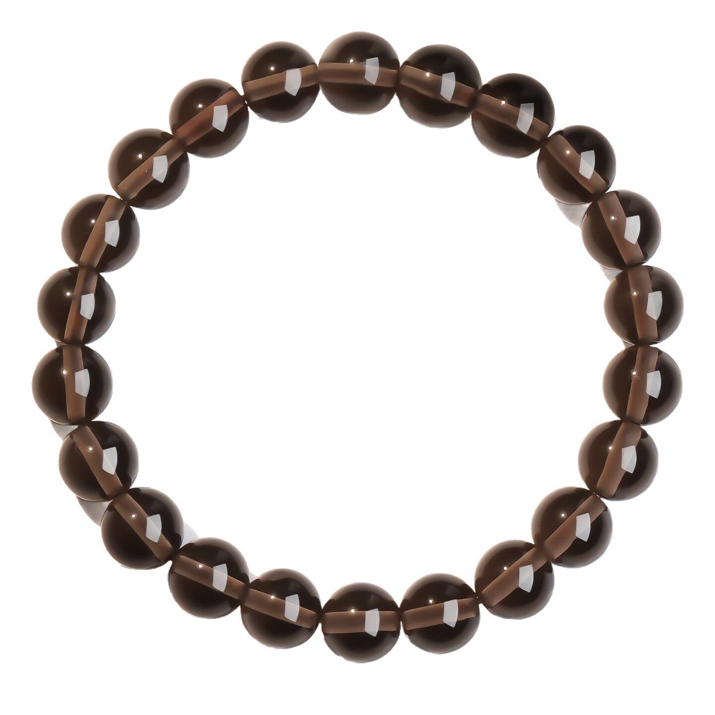 Single-Strand Crystal Clear Smoky Quartz Bracelet