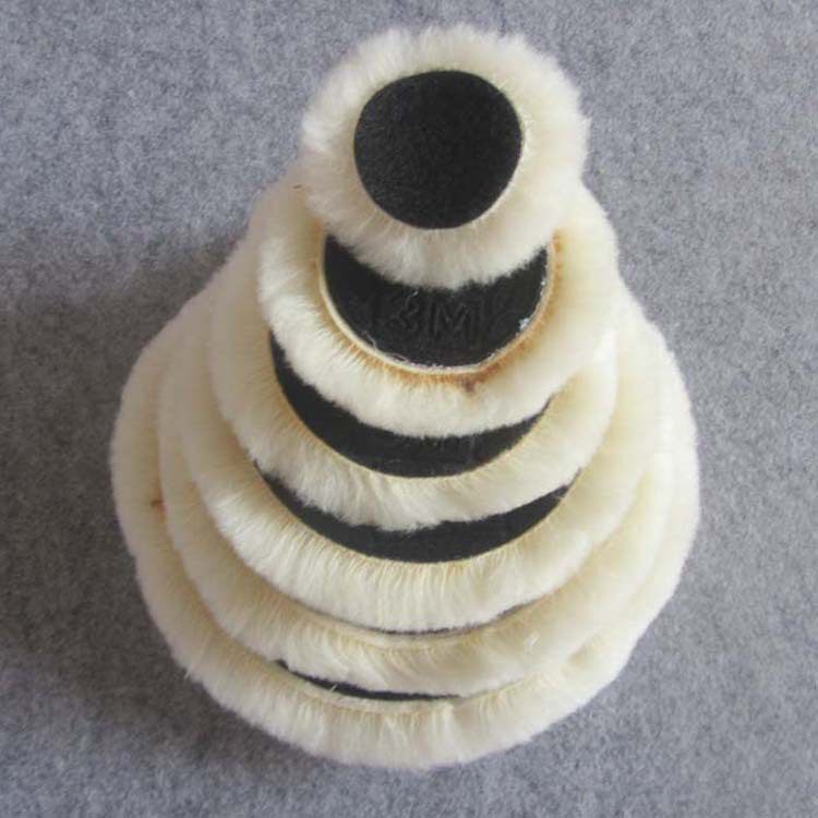 厂家直供背绒自粘式羊毛球汽车打蜡超细纤维羊毛球抛光盘 3/4/5/6