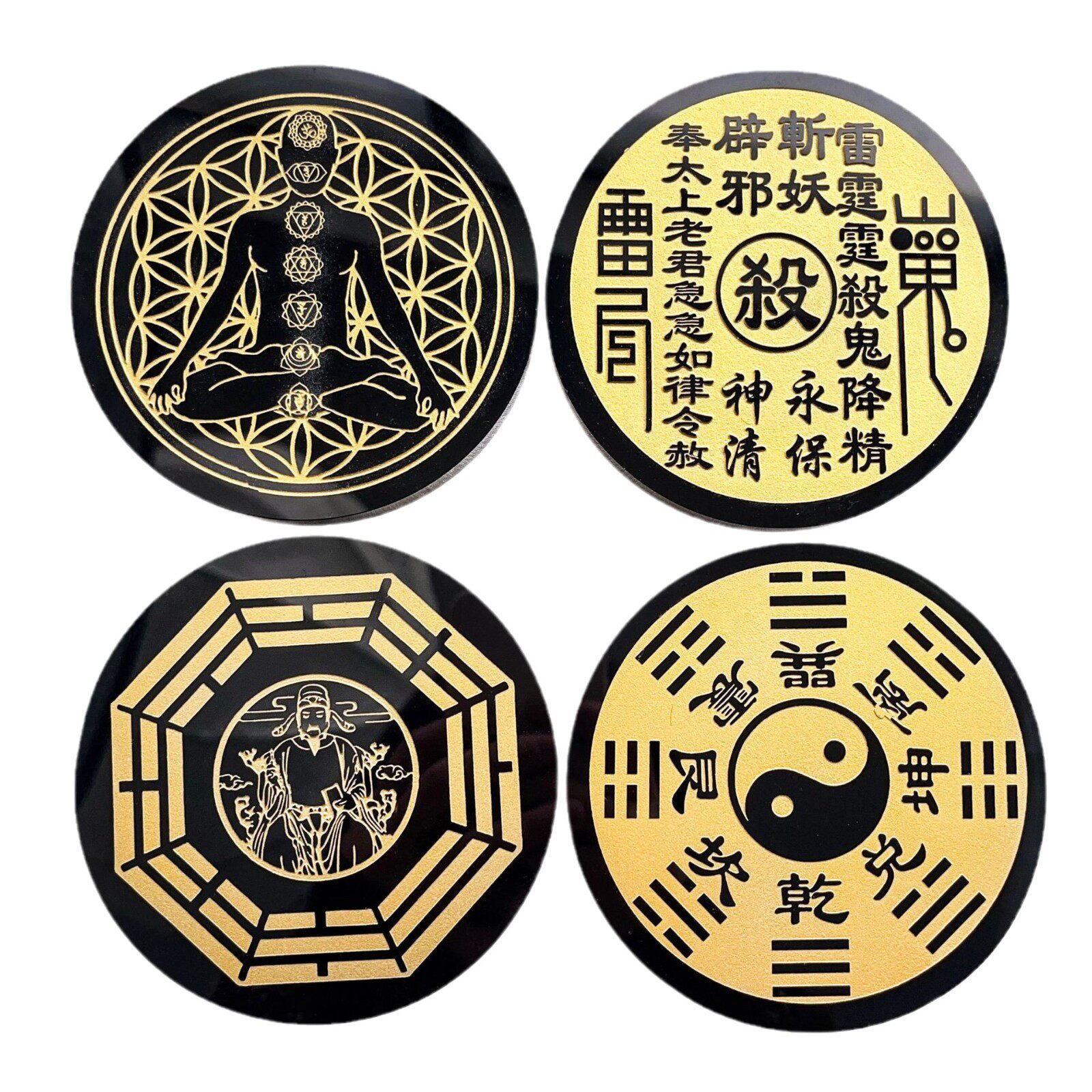 Guardian Compass — Black Obsidian Feng Shui Plate