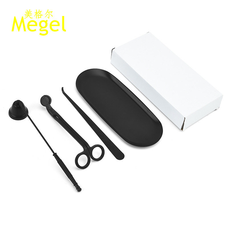 源头厂家直销香薰蜡烛工具四件套白盒套装灭烛钩蜡烛剪灭烛器托盘