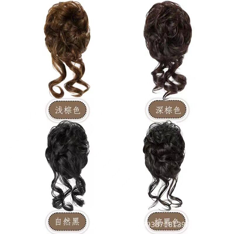 厂家现货直销丸子头假发发圈长须真发自然盘发神器花苞头发饰女蓬