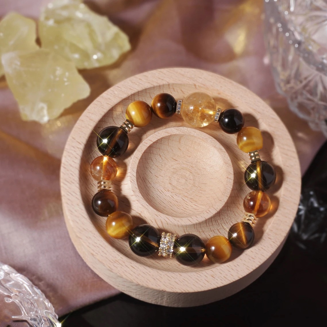 Natural Yellow Tower Crystal Golden Tiger Eye Yellow Quartz Bracelet for Wealth, Luck, and Protection, Unisex Energy Bracelet