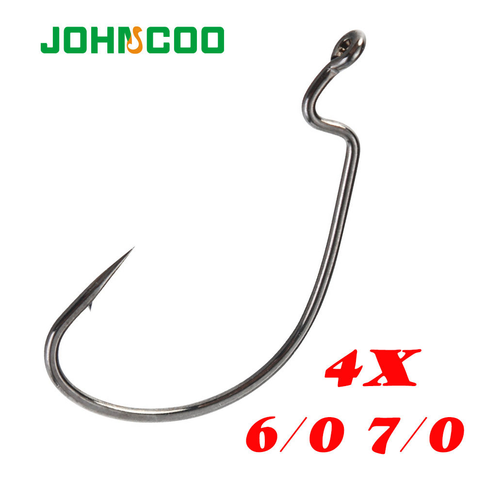 血槽4倍加强曲柄钩路亚散装鱼钩宽腹德州钓组软饵软虫钩海洋垂钓