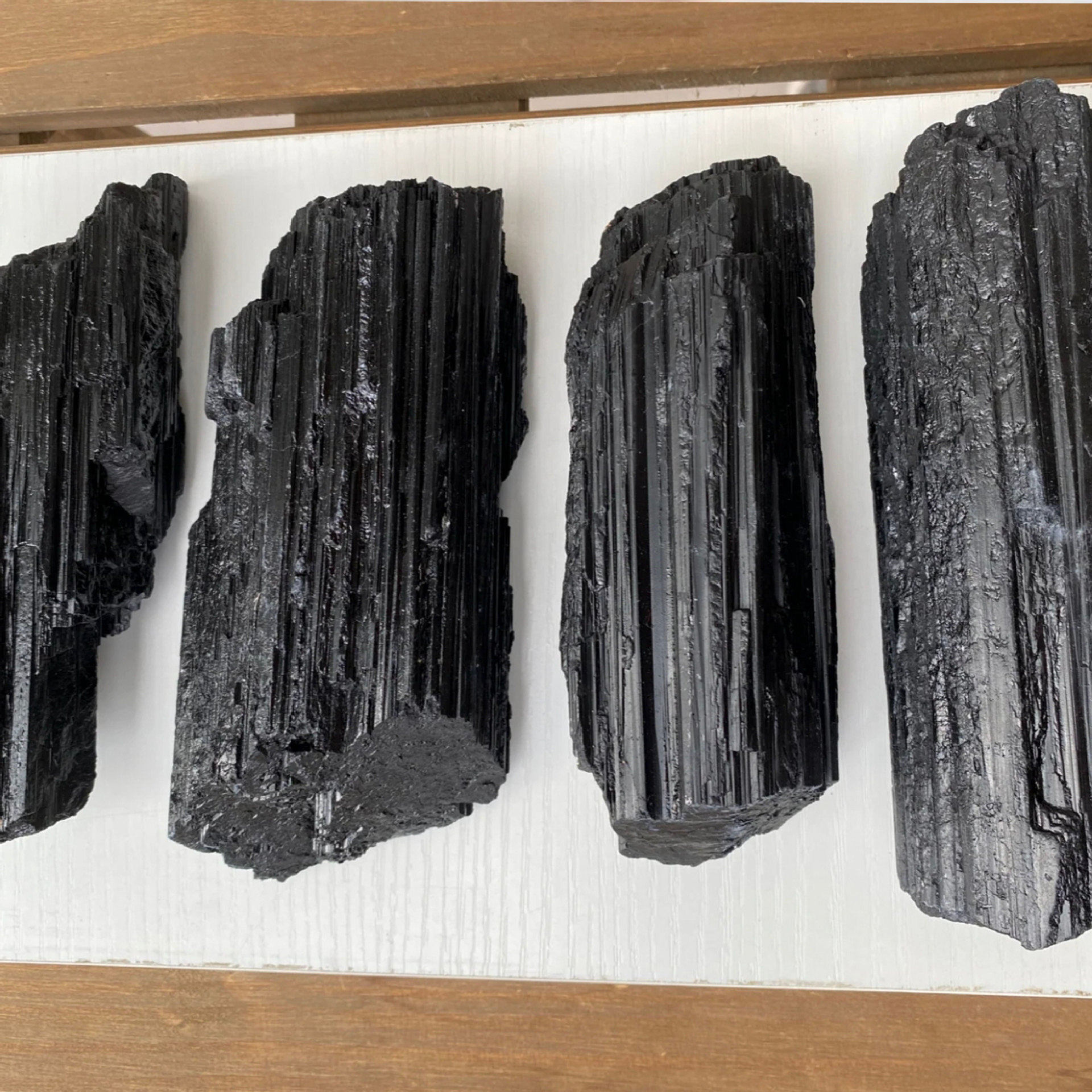 Obsidian Shield — Natural Black Tourmaline Raw Crystal Specimen