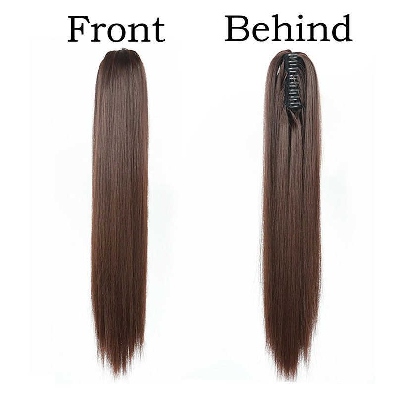 外贸假发马尾抓夹虎口夹长直发古风侠客高马尾造型假发辫现货批发