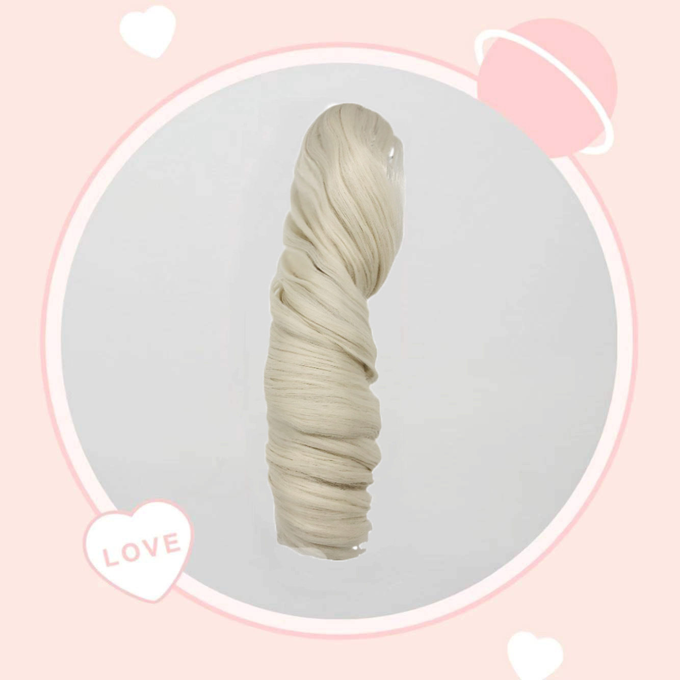 棉花娃娃头发假发夹高温丝娃娃抓卷发双马尾娃用多色虎口