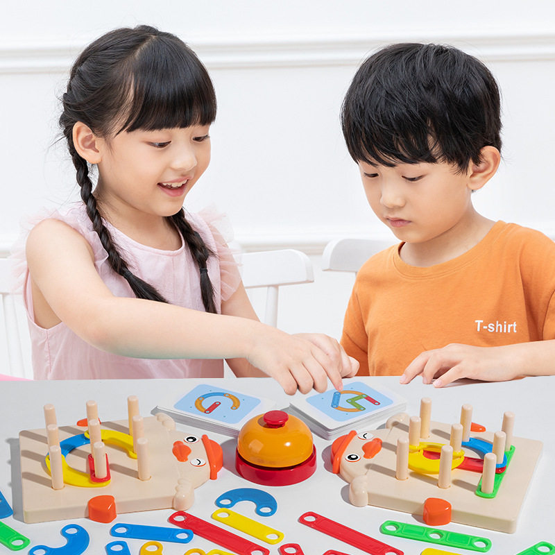 儿童智力百变套柱玩具认知形状配对拼装套套乐套柱积木益智玩具