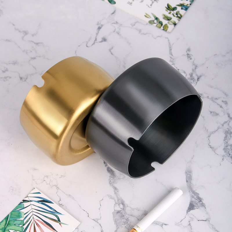 定制批发不锈钢烟灰缸防风防摔家用客厅酒店网吧餐厅大号烟缸加厚