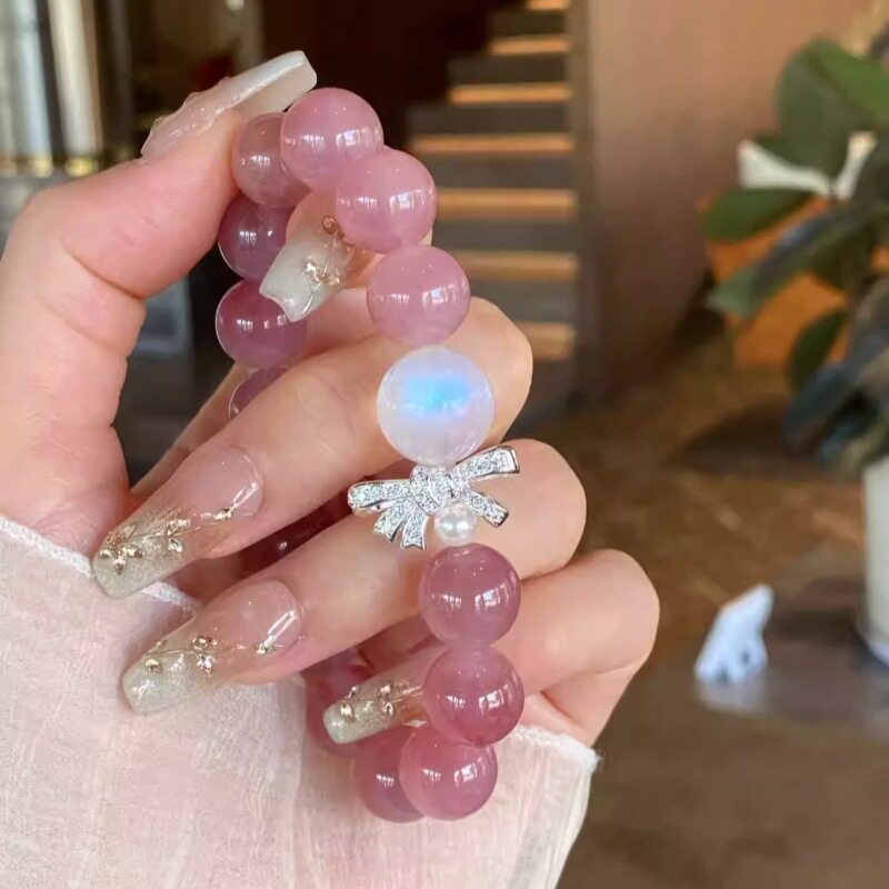 Rose Quartz Amethyst Tower Crystal Bracelet