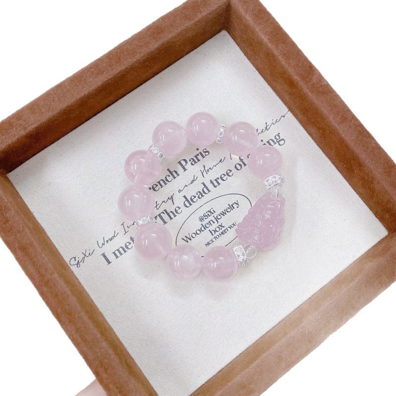 Natural Pink Crystal Fox Bracelet | Attract Love and Enhance Romance