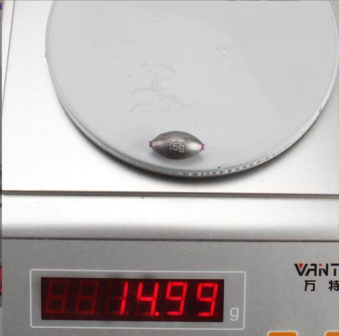 傲湖铅坠渔坠橄榄形一克不差通心铅钓鱼坠海竿砣批发