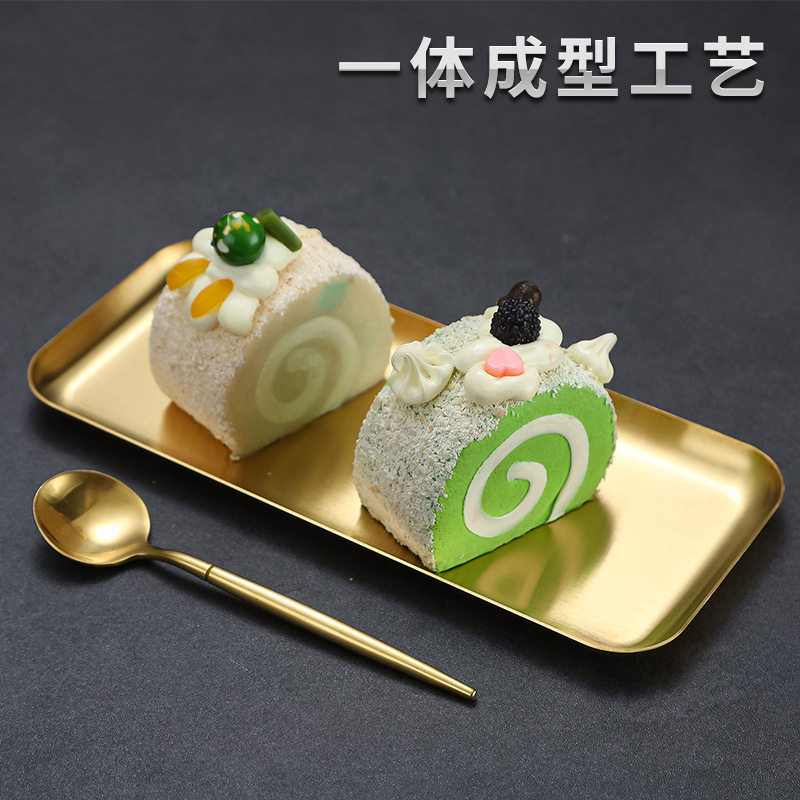 韩式不锈钢长方盘烧烤盘火锅菜盘咖啡厅托盘烤肉盘寿司盘水果盘子