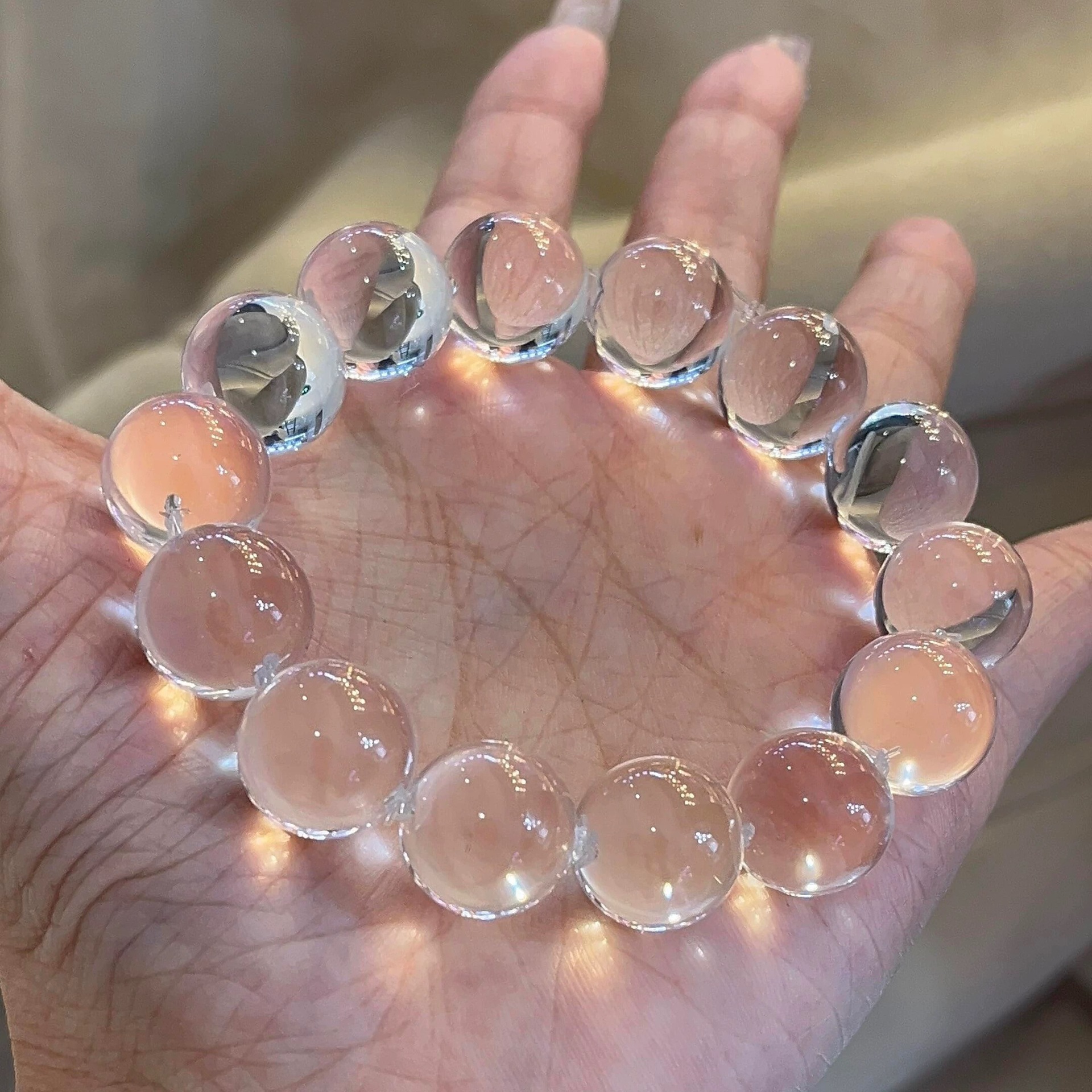 Natural Clear Body Icy White Crystal Bracelet | High Energy Purification Crystal | Wealth Attracting and Luck Changing Bracelet