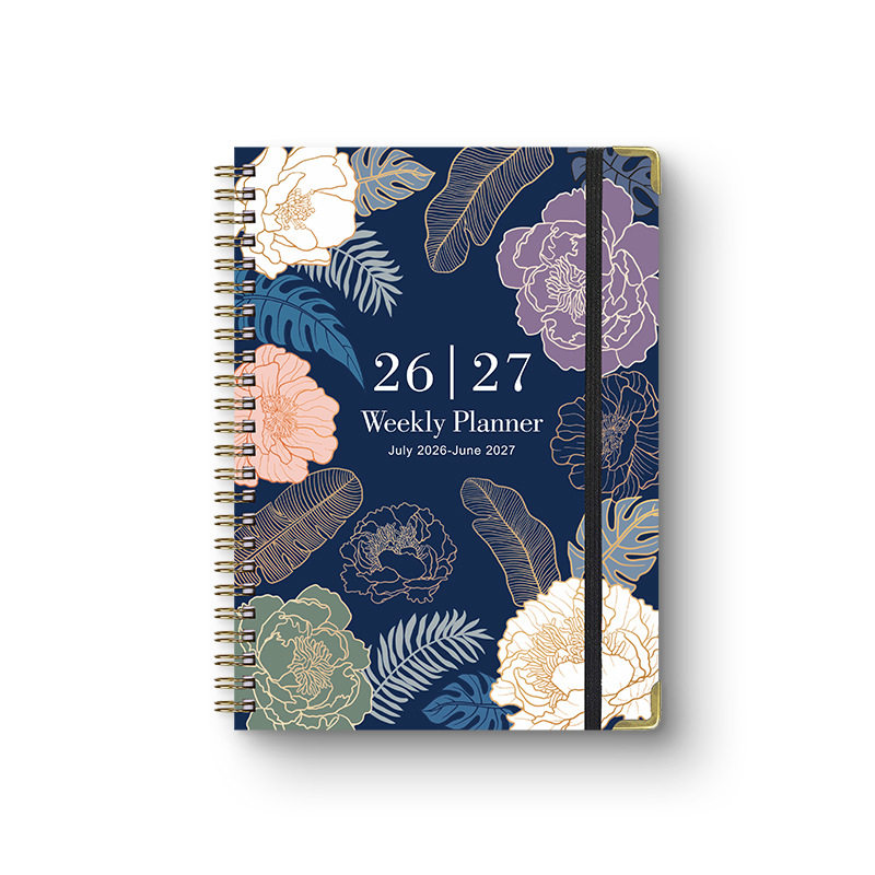 跨境英文笔记本2026年英语记事本A5线圈日记计划本工作运动日程本