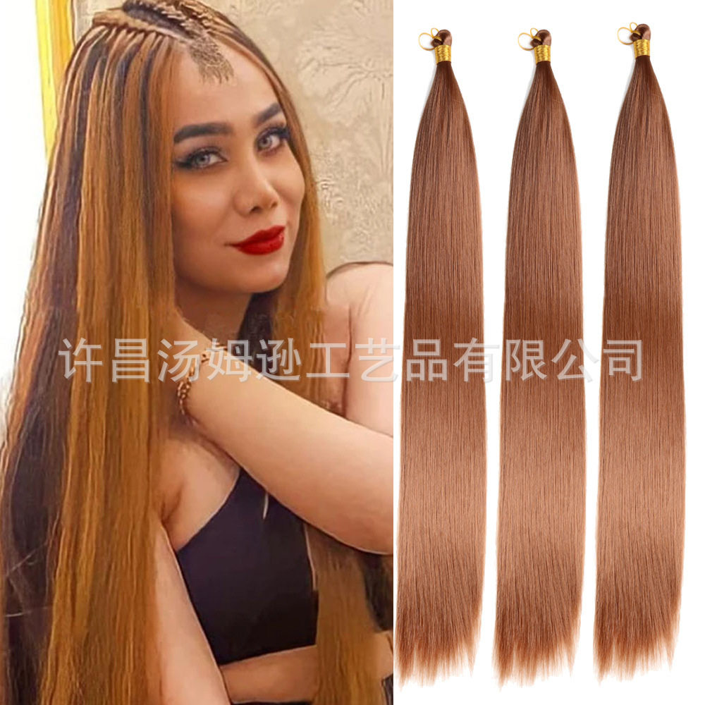 非洲直条发把straight bulk hair高温丝化纤假发钩针发直丝发把