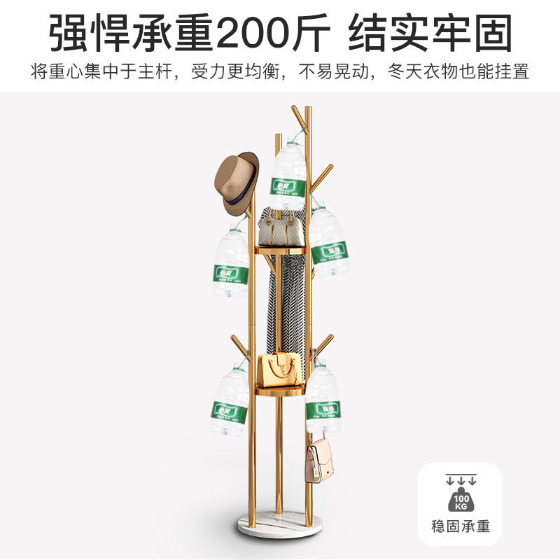 轻奢铁艺衣帽架简约现代落地卧室置物架客厅挂衣架简易家用衣服架