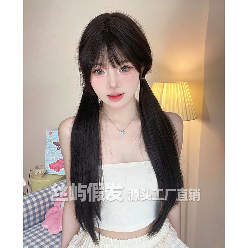 丝屿假发女日常网红长直发甜美自然逼真长直全头套