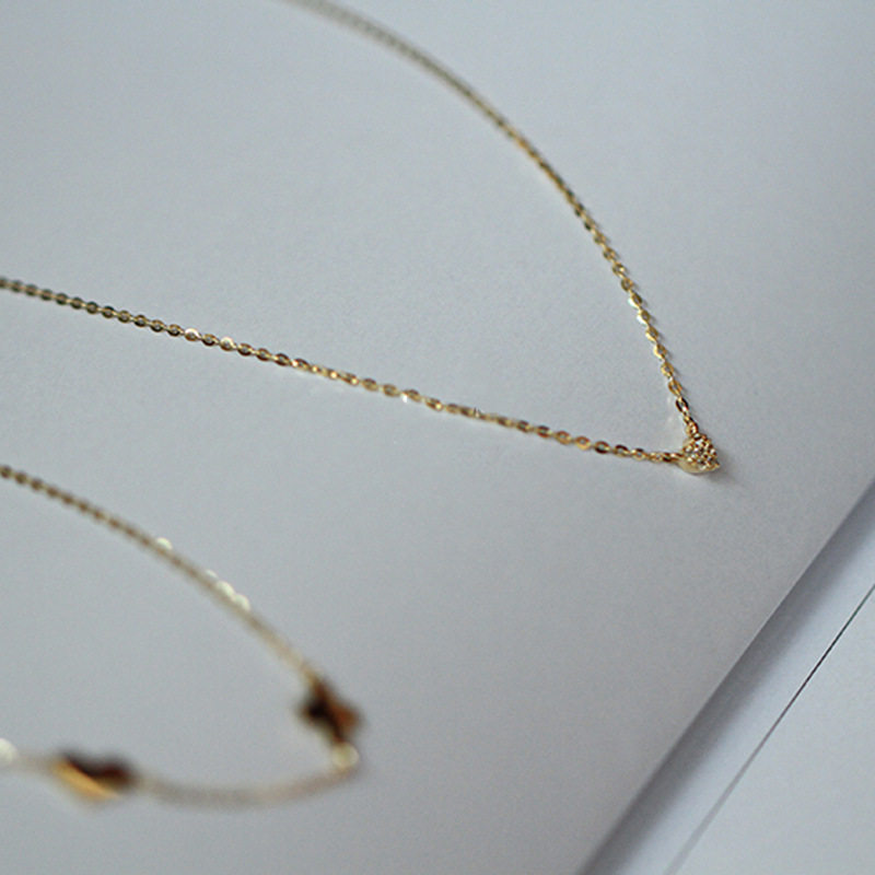 14K gold mini heart-shaped necklace