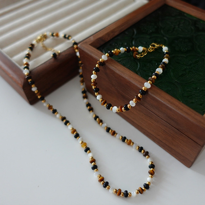 Vintage Modern Chinese Tiger's Eye Necklace
