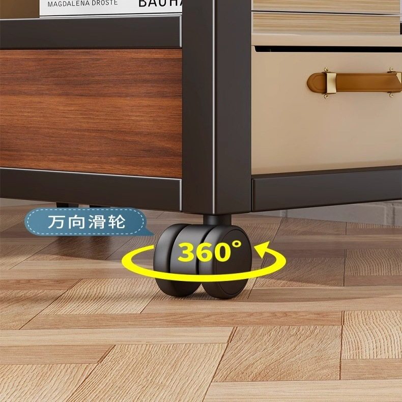 移动边几小书架带万向轮带桌下带书籍零食杂物收纳