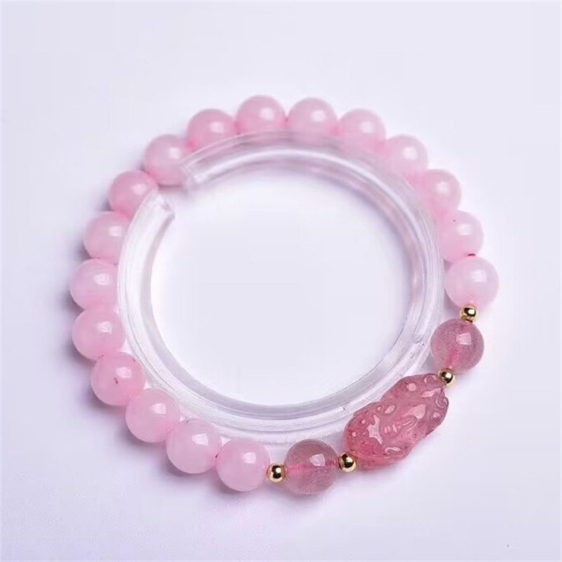 Nature's Art — Raw Rose Quartz Bracelet
