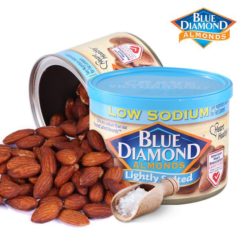 美国进口蓝钻石蜜烤味淡盐原味巴旦木扁桃仁 每日坚果170g