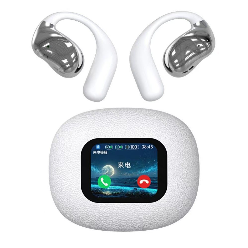 蓝牙耳机YJ33显示屏LCD触控双耳无线不入耳AI翻译智能数显