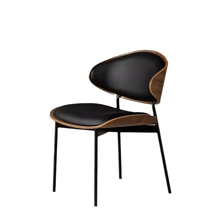 现代简约休闲餐椅家用高级感岛台椅原木轻奢意式咖啡厅会客洽谈椅