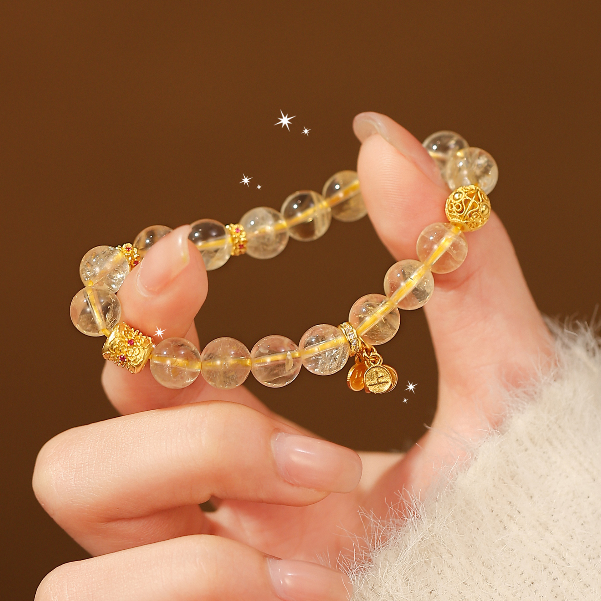 Natural Citrine Bracelet | Wealth and Career Attraction, Positive Energy Crystal Bracelet, Unisex Design