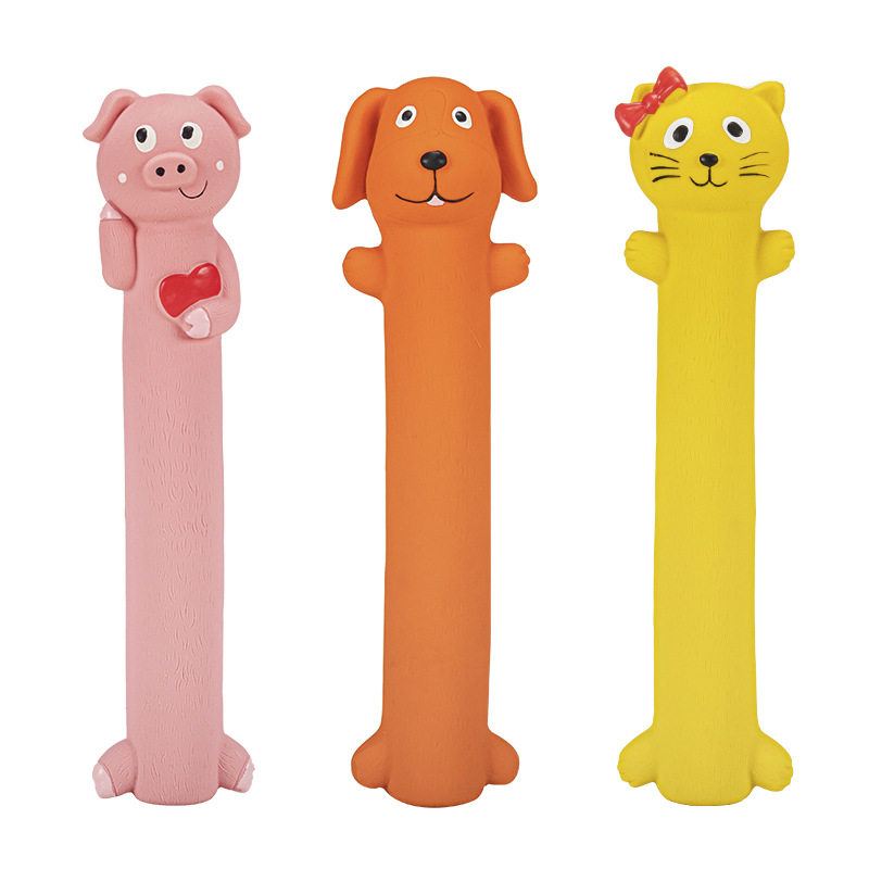 宜特宠物狗狗乳胶发声玩具长条卡通动物造型互动解闷磨牙宠物玩具