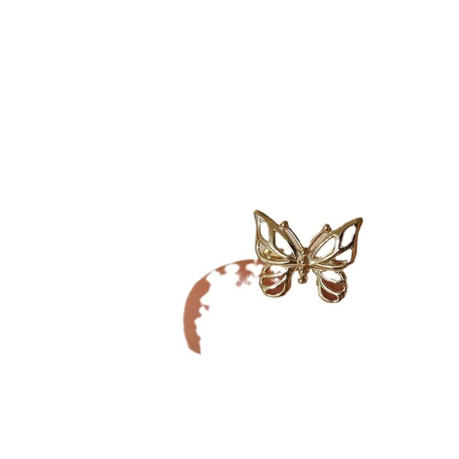 9K gold large butterfly ear bone clip