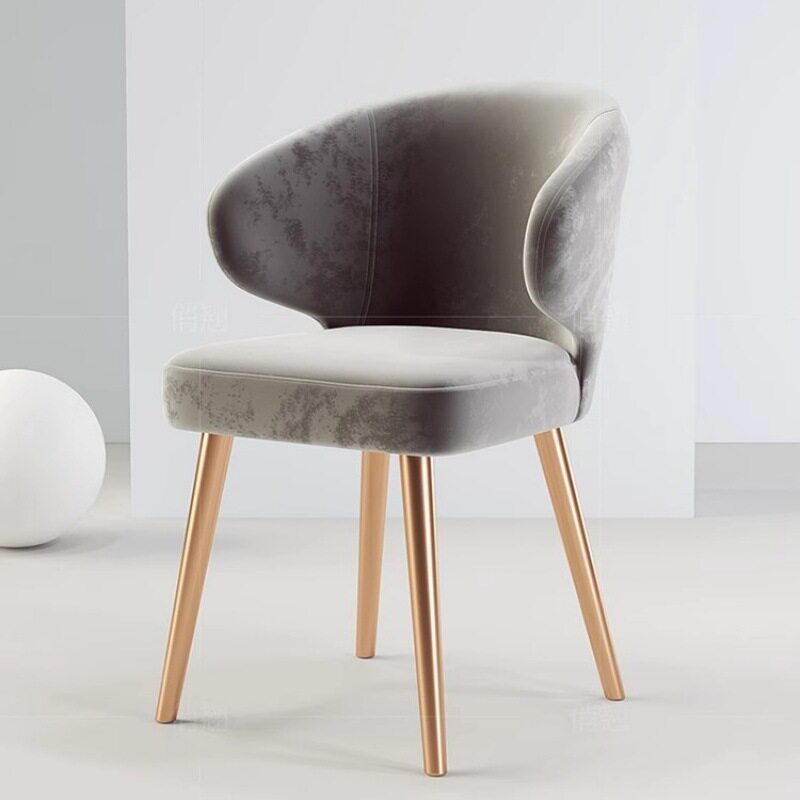 轻奢餐椅家用简约现代布艺酒店意式洽谈椅咖啡厅休闲接待靠背椅子