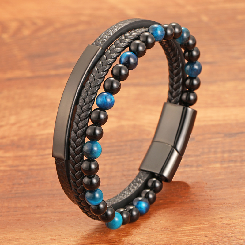 Natural Tiger Eye Stone Bracelet Magnetic Energy Crystal Beads Unisex Fashion Accessory