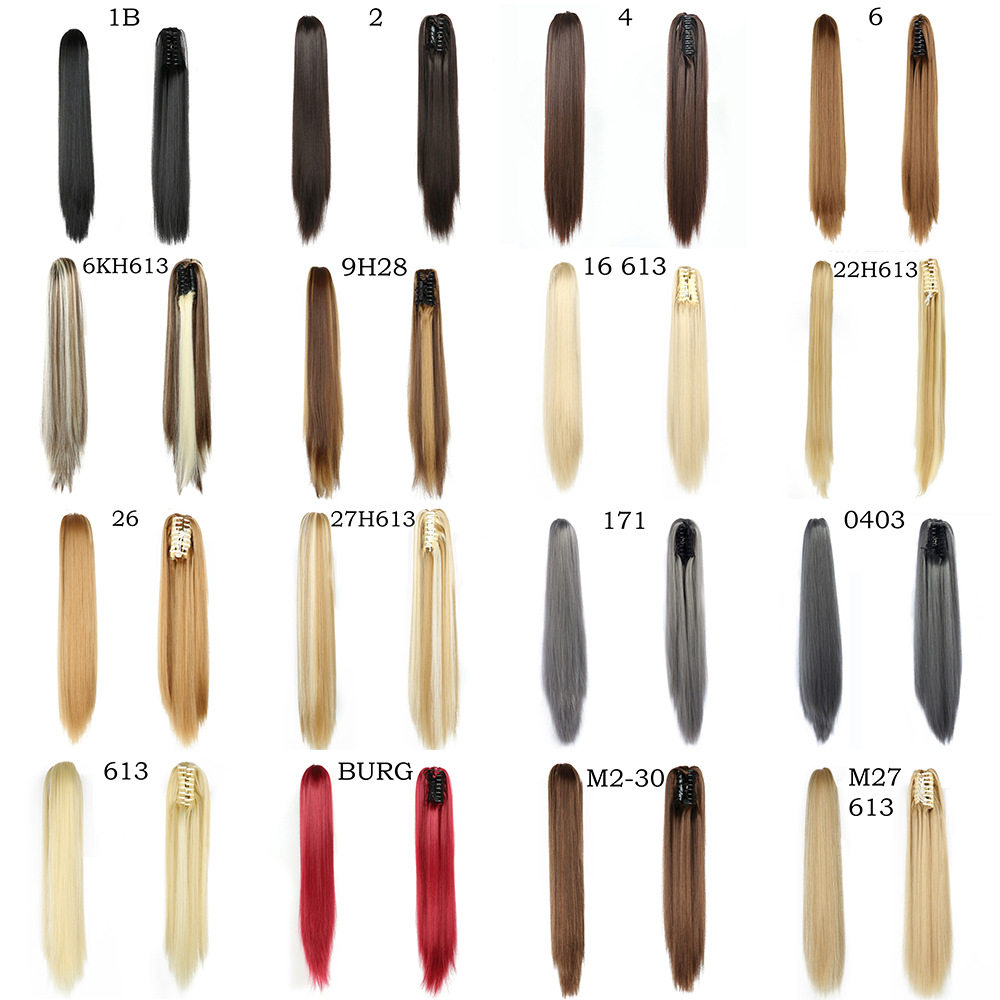 外贸假发马尾抓夹虎口夹长直发古风侠客高马尾造型假发辫现货批发