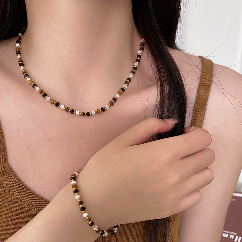 Vintage Modern Chinese Tiger's Eye Necklace