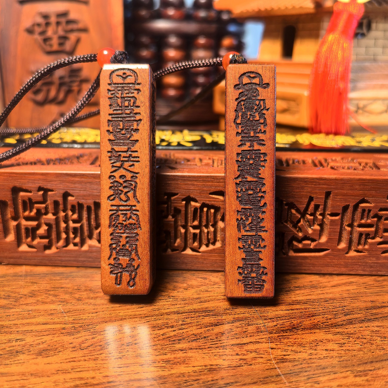 Thunderstruck Jujube Wood Tianpeng Ruler Pendant, Guardian of Peace Talisman, Wards Off Evil and Brings Good Fortune