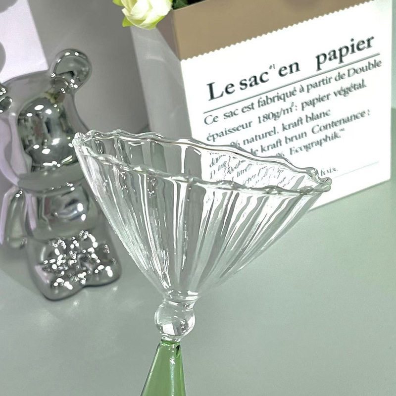 渐变玻璃杯香槟红酒高脚杯酒吧用品氛围感网红创意高颜值鸡尾酒杯