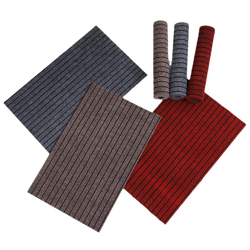 七条纹厨房防滑吸油水地毯家用进户门垫子门口卧室阳台长脚垫定制