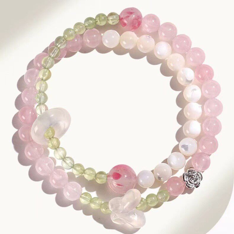 Double-Wrap Luxury Rose Quartz Bracelet